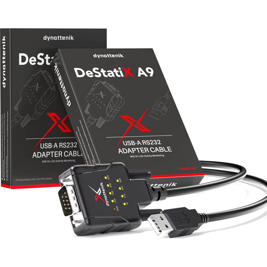 dynattenik DeStatiX-A9 FTDI USB to RS232 adapters, two units — 2-Pack