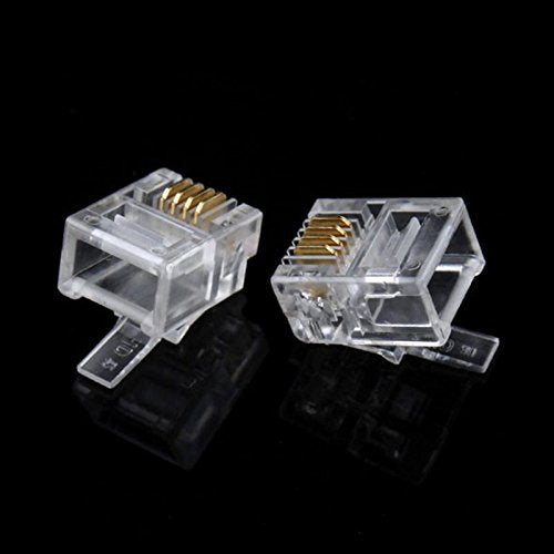 RJ-11 Telephone Connector - 50pcs/Package