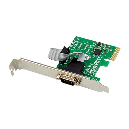 dynattenik 1-Port PCI Express (PCIe) RS232 Serial Host Controller Adapter Card - PCIe to Serial DB9 - Standard/Low Profile Brackets